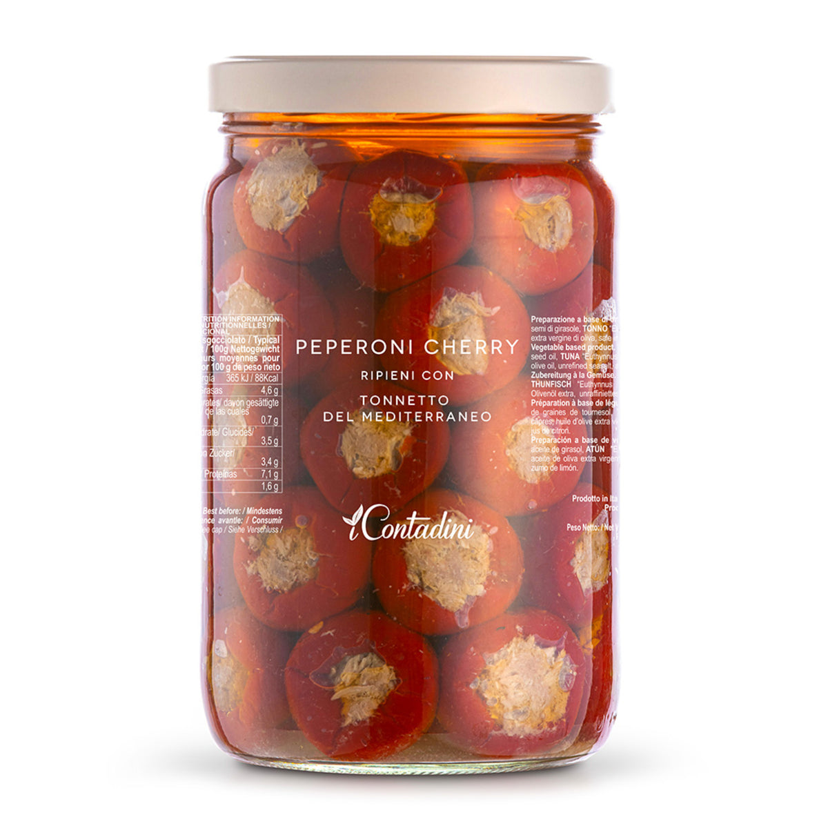 Peperoni cherry ripieni con tonnetto del mediterraneo